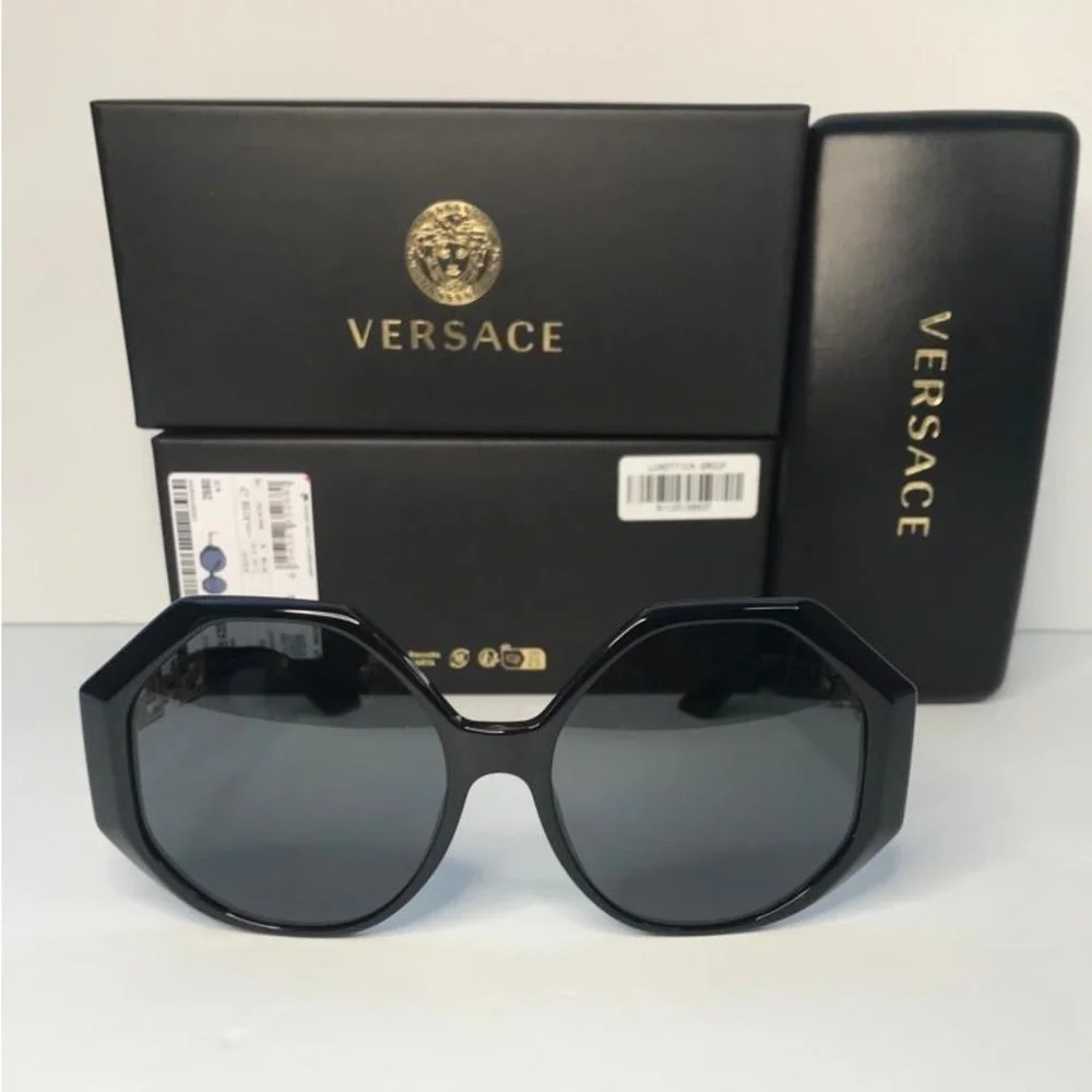 New Authentic Versace VE 4395 Plastic Womens Square Sunglasses Black 59mm Adult